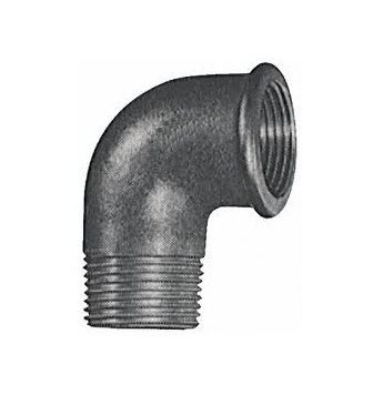 Malleable Iron Elbow 90° 4/4Mx4/4F Black